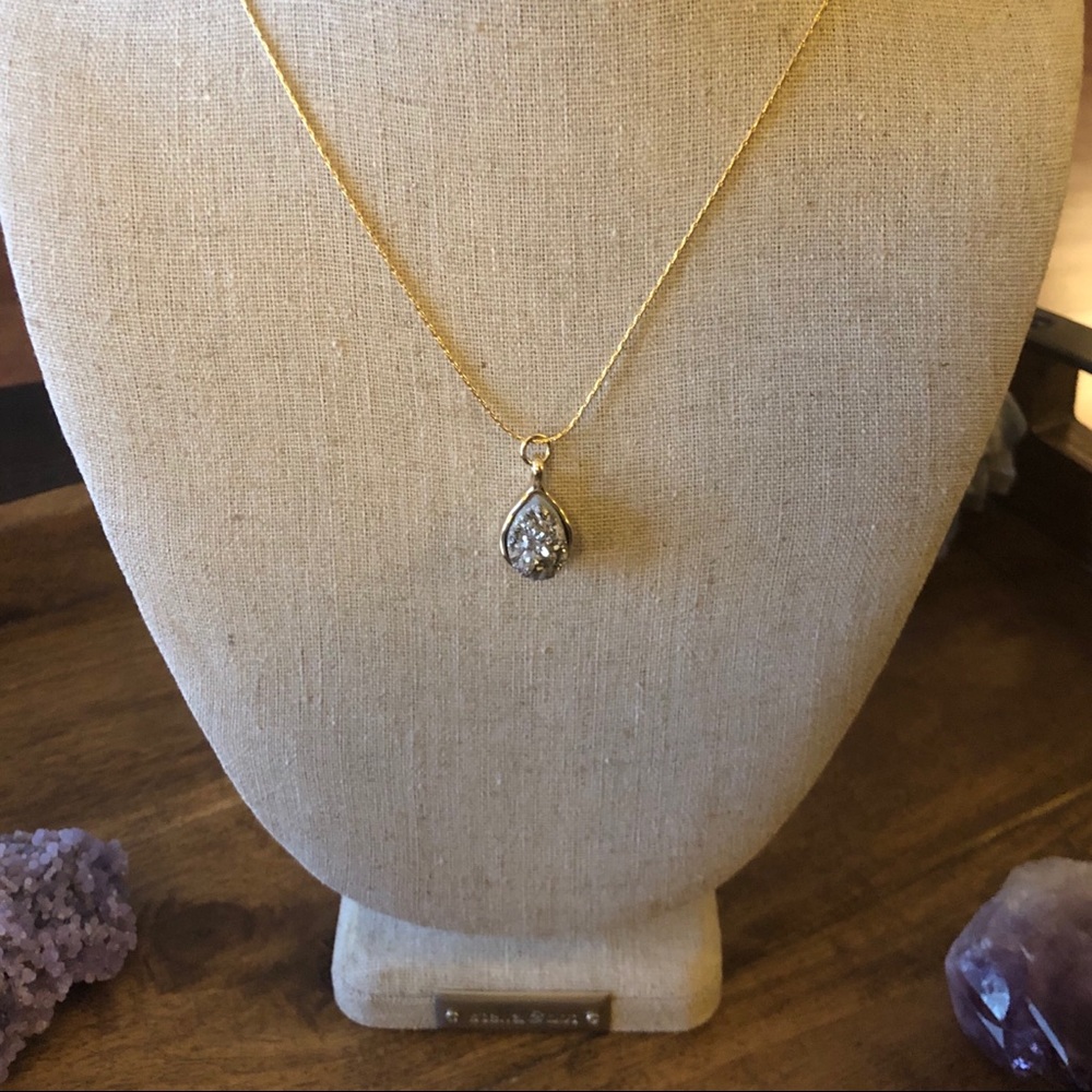 Handmade Druzy Necklace with 14k Gold Chain
